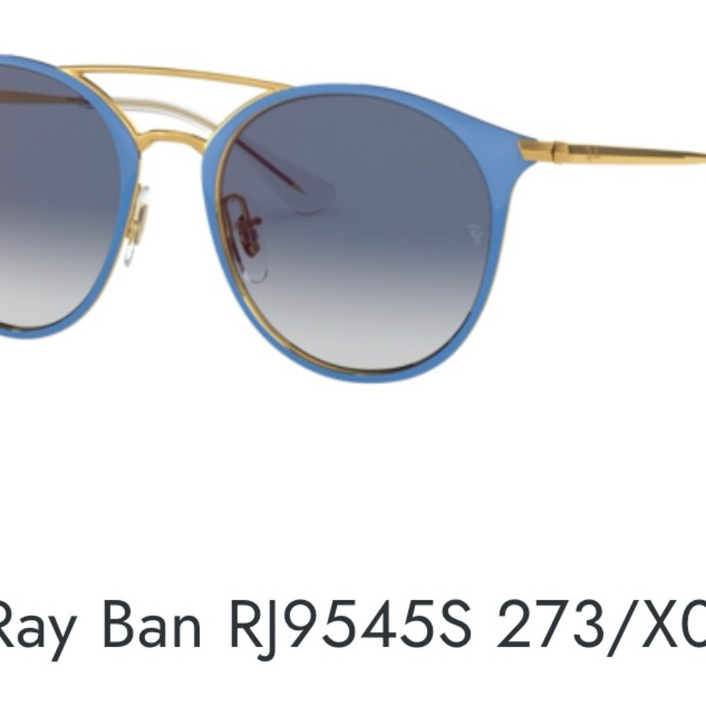 Ray-Ban Sunglasses with Blue Frame and Gold Details. - Picture 7 of 8